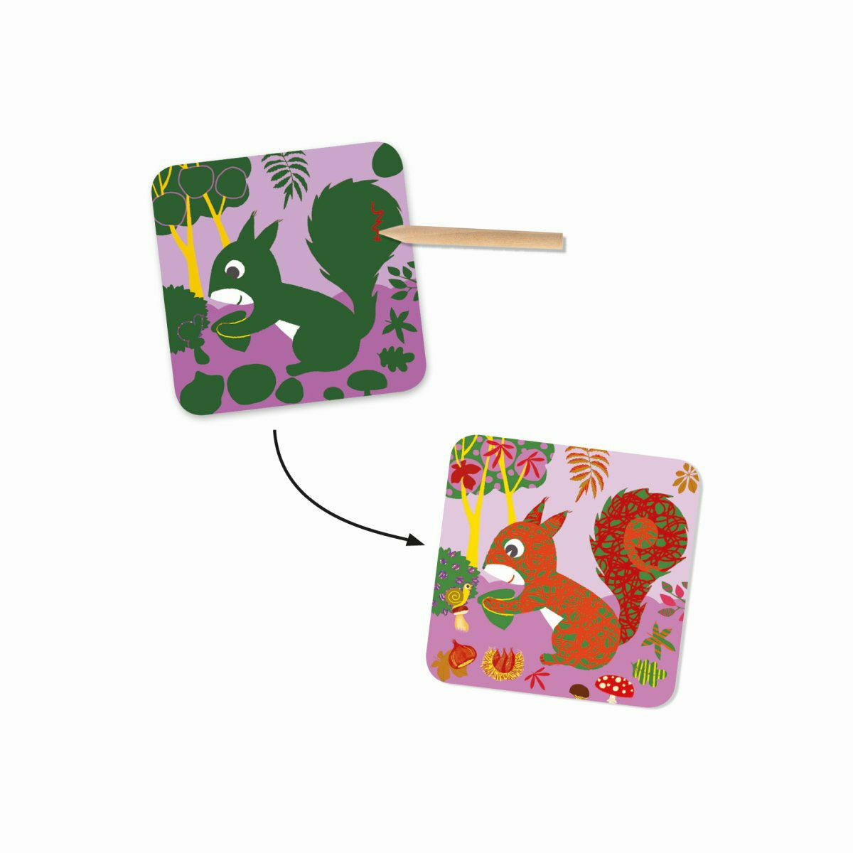 Djeco | Kratzbilder 3-6: Tiere vom Land