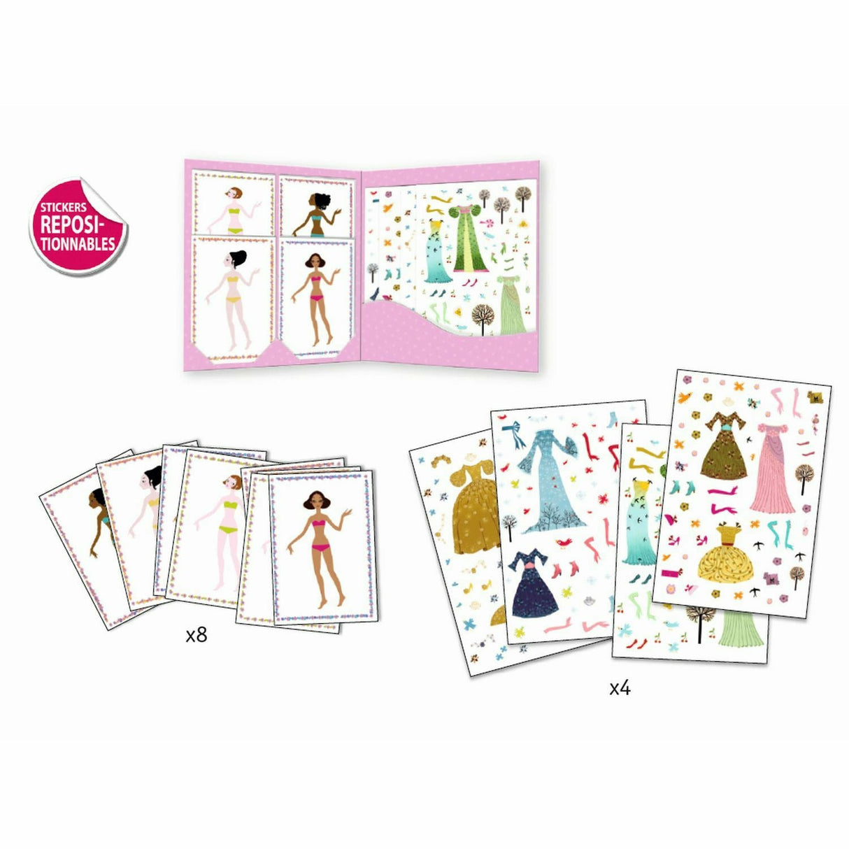 Djeco | Stickerpuppen: Papier Puppen - Durch die Jahreszeiten