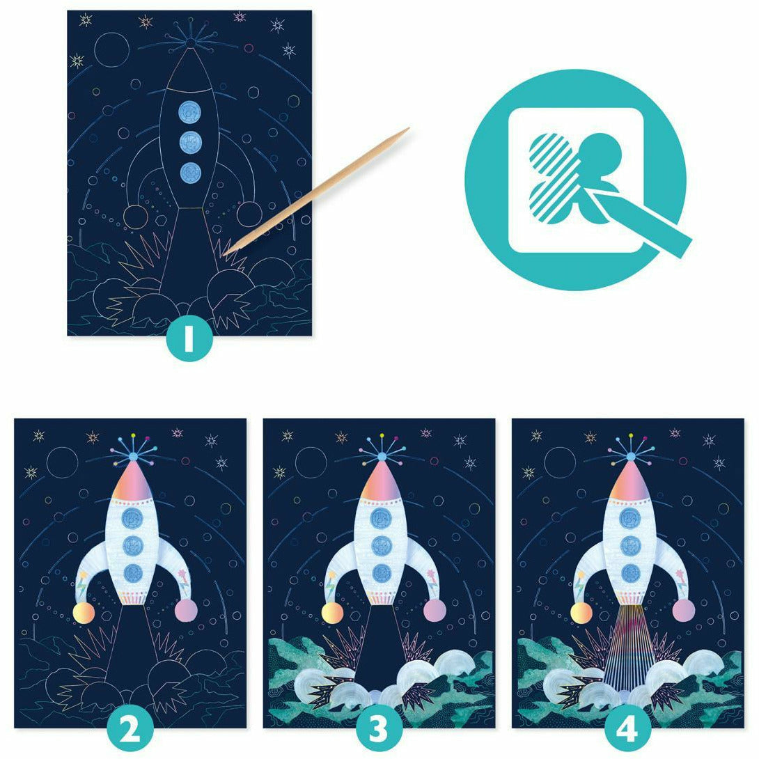 Djeco | Kratzbilder: Weltall