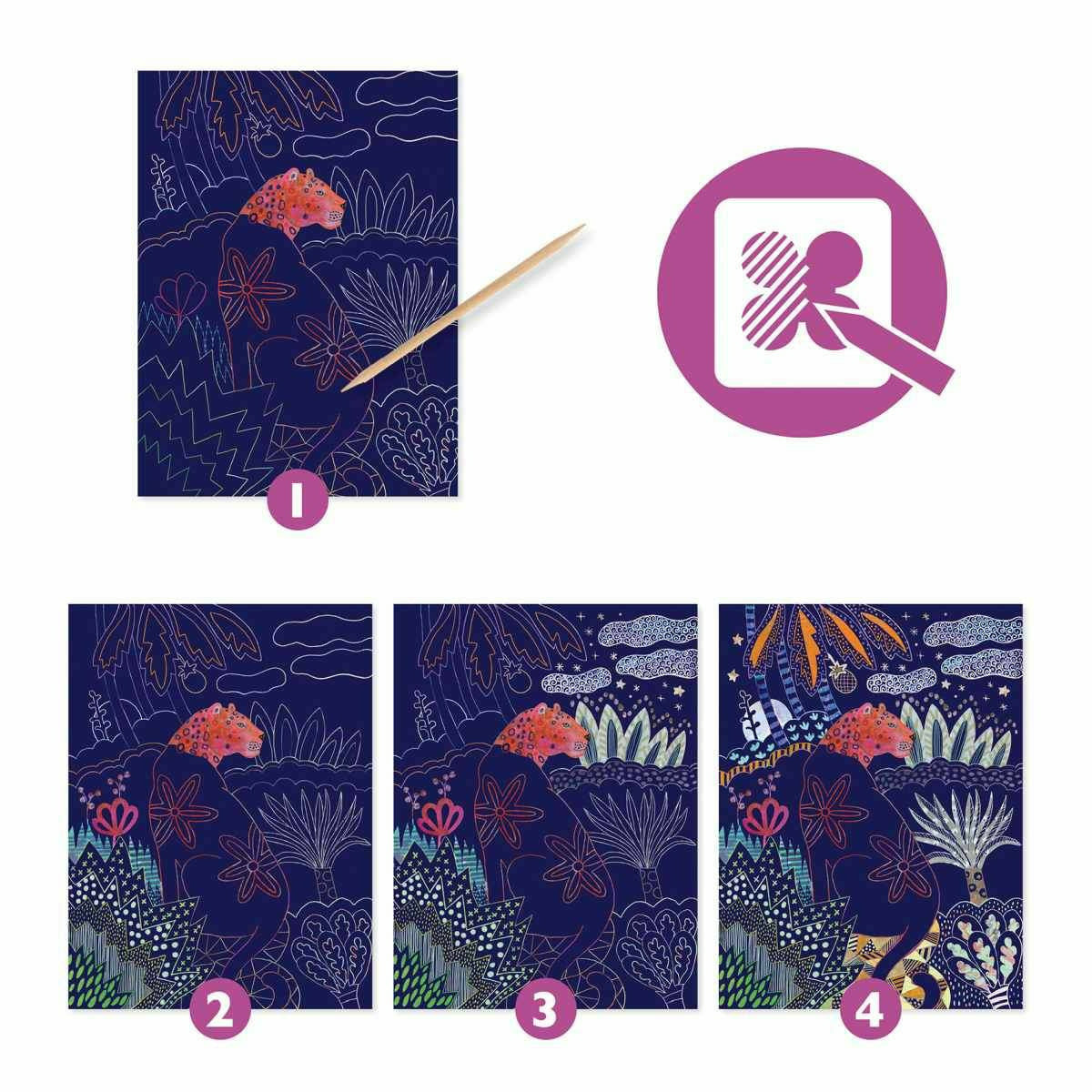 Djeco | Kratzbilder: Reicher Dschungel