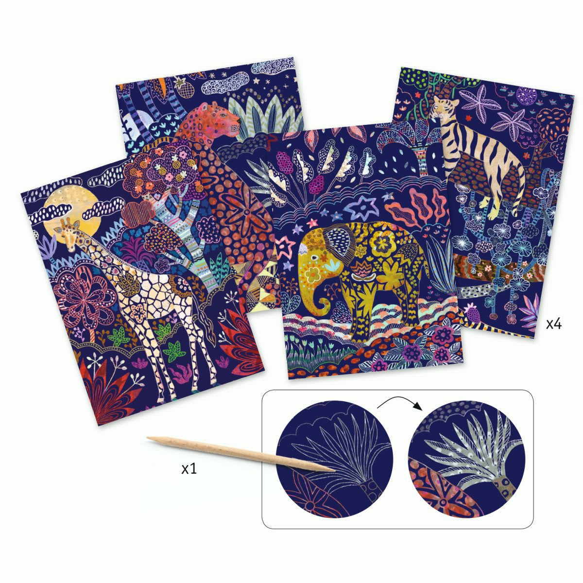 Djeco | Kratzbilder: Reicher Dschungel