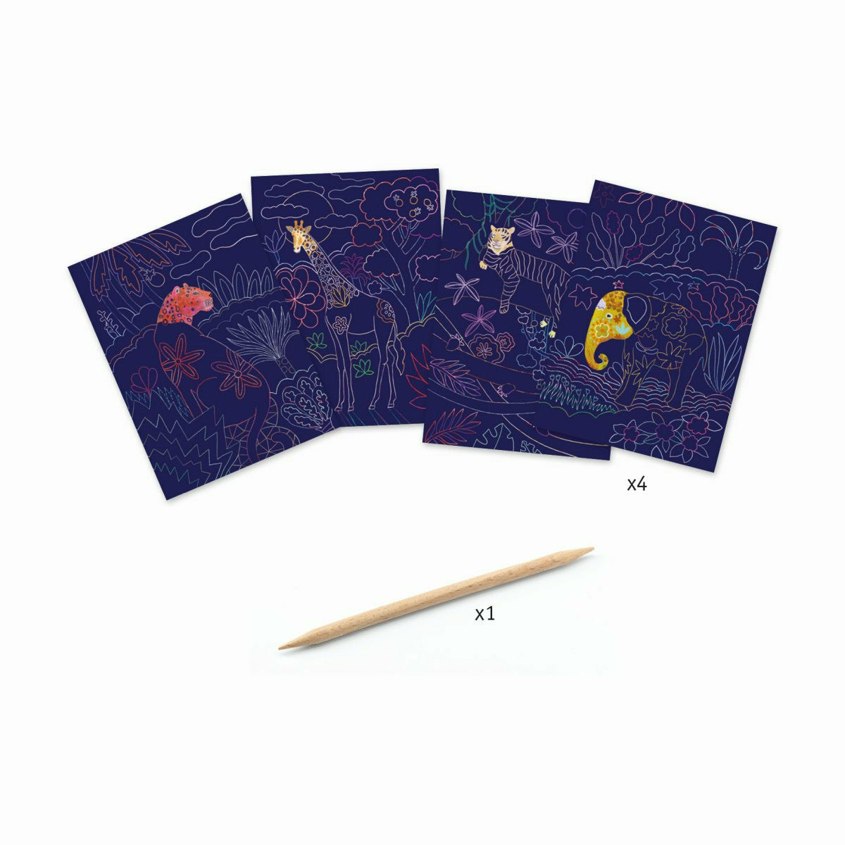 Djeco | Kratzbilder: Reicher Dschungel