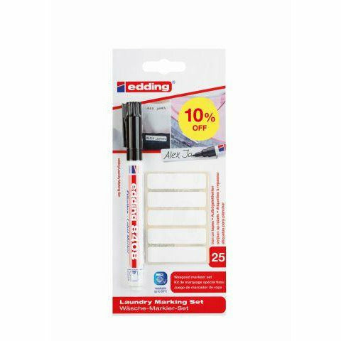 Wäsche-Markier-Set 8408 BTS 10% off, inkl.25 Wäscheetiketten, 0,75 mm, schwarz