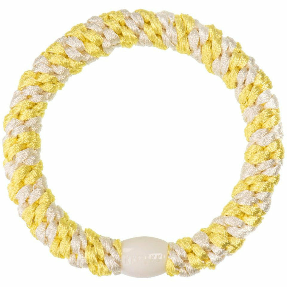 Kknekki | Haargummi - Lemon ivory stripe - Zitrone-Elfenbein-Streifen
