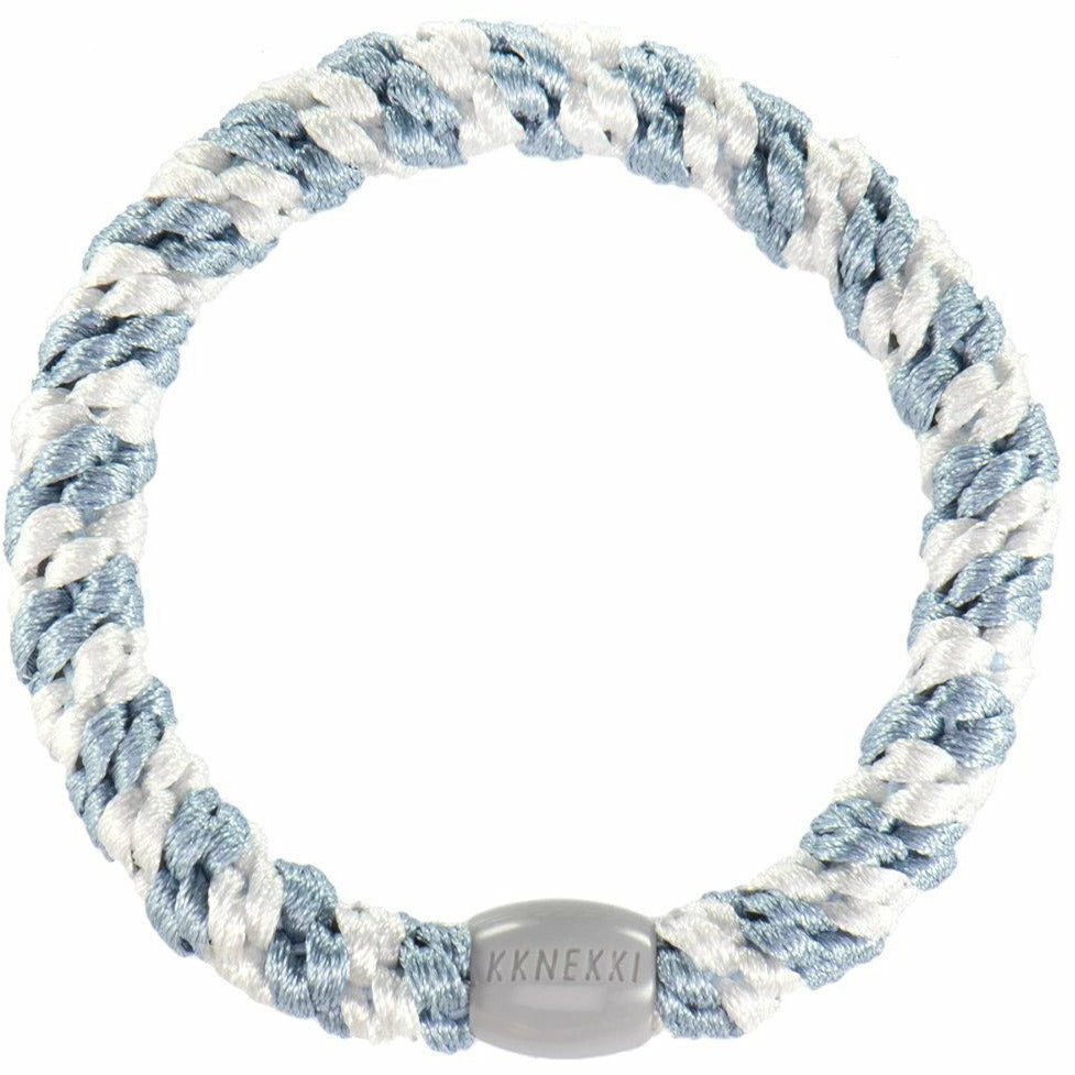 Kknekki | Haargummi - gestreift - Sea blue-white | Seeblau - Weiß