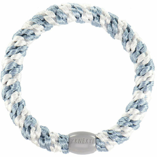 Kknekki | Haargummi - gestreift - Sea blue-white | Seeblau - Weiß