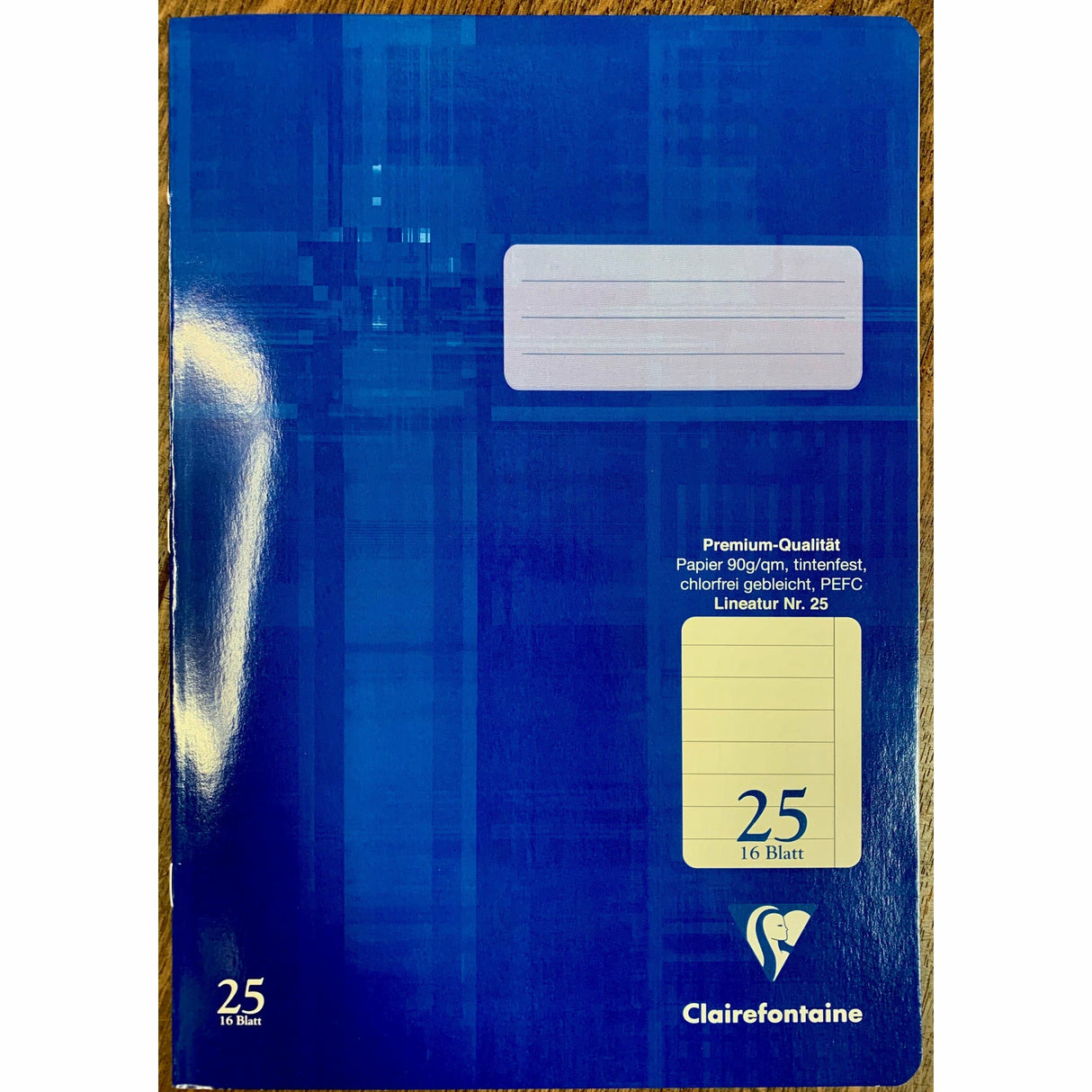 Clairefontaine Schulheft DIN A4, 16 Blatt, 90g, Lin. 25, liniert mit Rand
