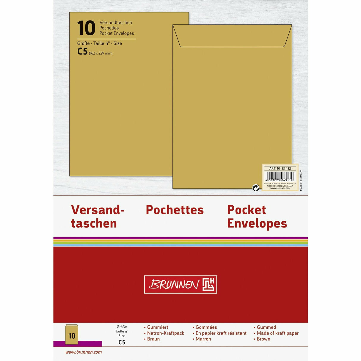 Versandtasche C5 NatronKraftpack10S