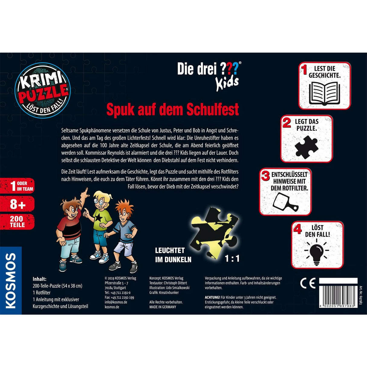 KOSMOS | Krimipuzzle Die drei ??? Kids Spuk auf dem Schulfest (200 T)
