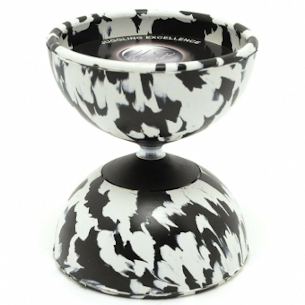 Diabolo Harlekin Medium | weiß/schwarz | 200gr. Ø100,00mm H 115mm
