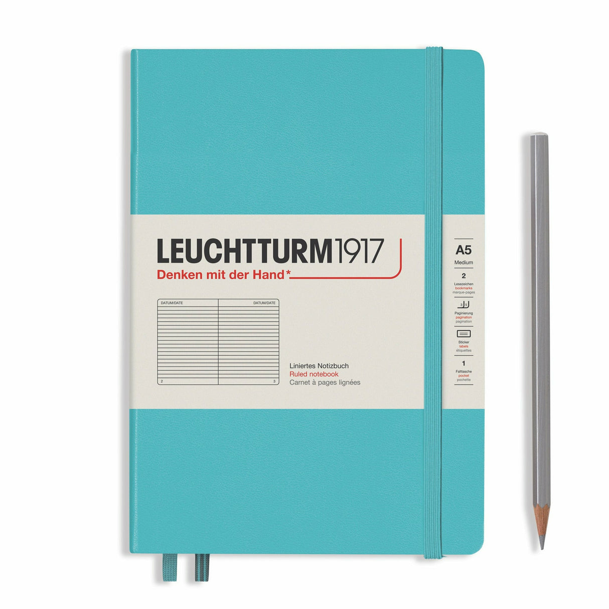 Notizbuch Medium (A5), Hardcover, 251 nummerierte Seiten