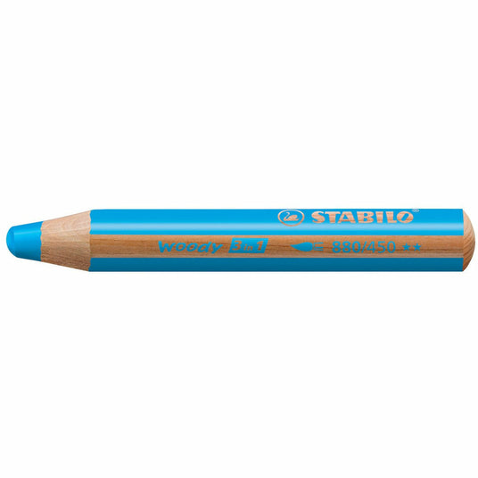 STABILO woody Farbstift cyanblau wasservermalbar