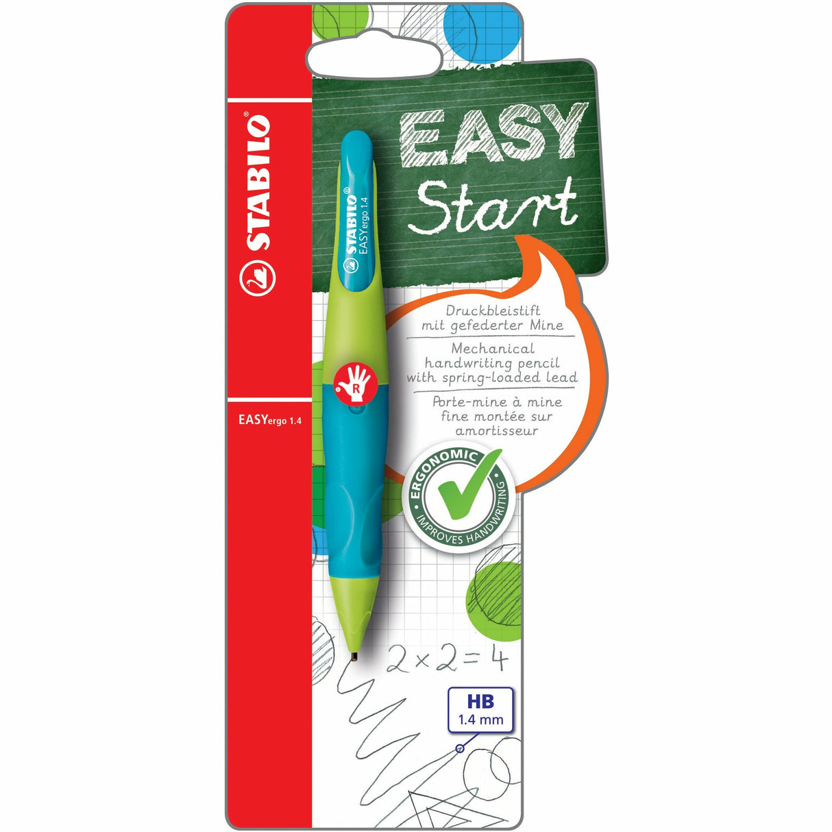 STABILO EASYergo 1.4 Start R neon limonengrün/aquamarin Blister