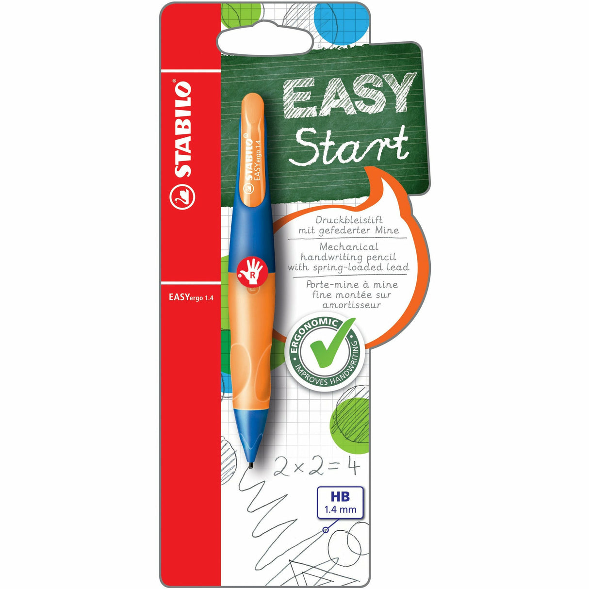 STABILO EASYergo 1.4 Start R ulramarinblau/neon orange Blister