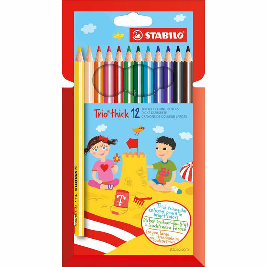 STABILO Trio dick Farbstifte 12+1 Trio dick Bleistift gratis im Kartonetui