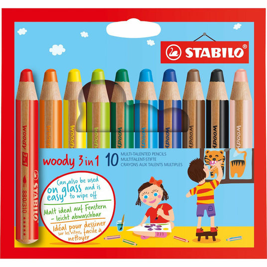 STABILO woody 3in1 Farbstift 10er Etui
