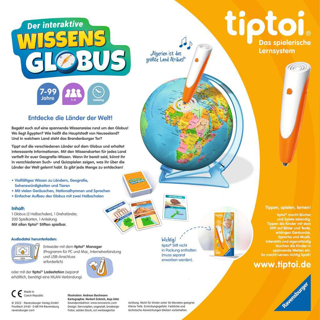 Ravensburger | tiptoi® Der interaktive Wissens-Globus