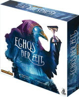 Echos der Zeit Brettspiel Schachtel mit mystischem Raben und Sanduhr