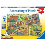 Ravensburger | Viel los auf dem Bauernhof | Kinderpuzzle | 3x49 Teile
