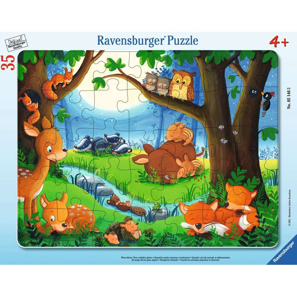 Ravensburger | Wenn kleine Tiere schlafen gehen | Kinderpuzzle | 35 Teile