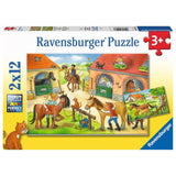 Ravensburger | Ferien auf dem Pferdehof | Kinderpuzzle | 2x12 Teile
