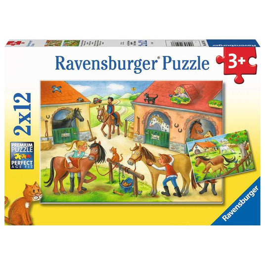 Ravensburger | Ferien auf dem Pferdehof | Kinderpuzzle | 2x12 Teile