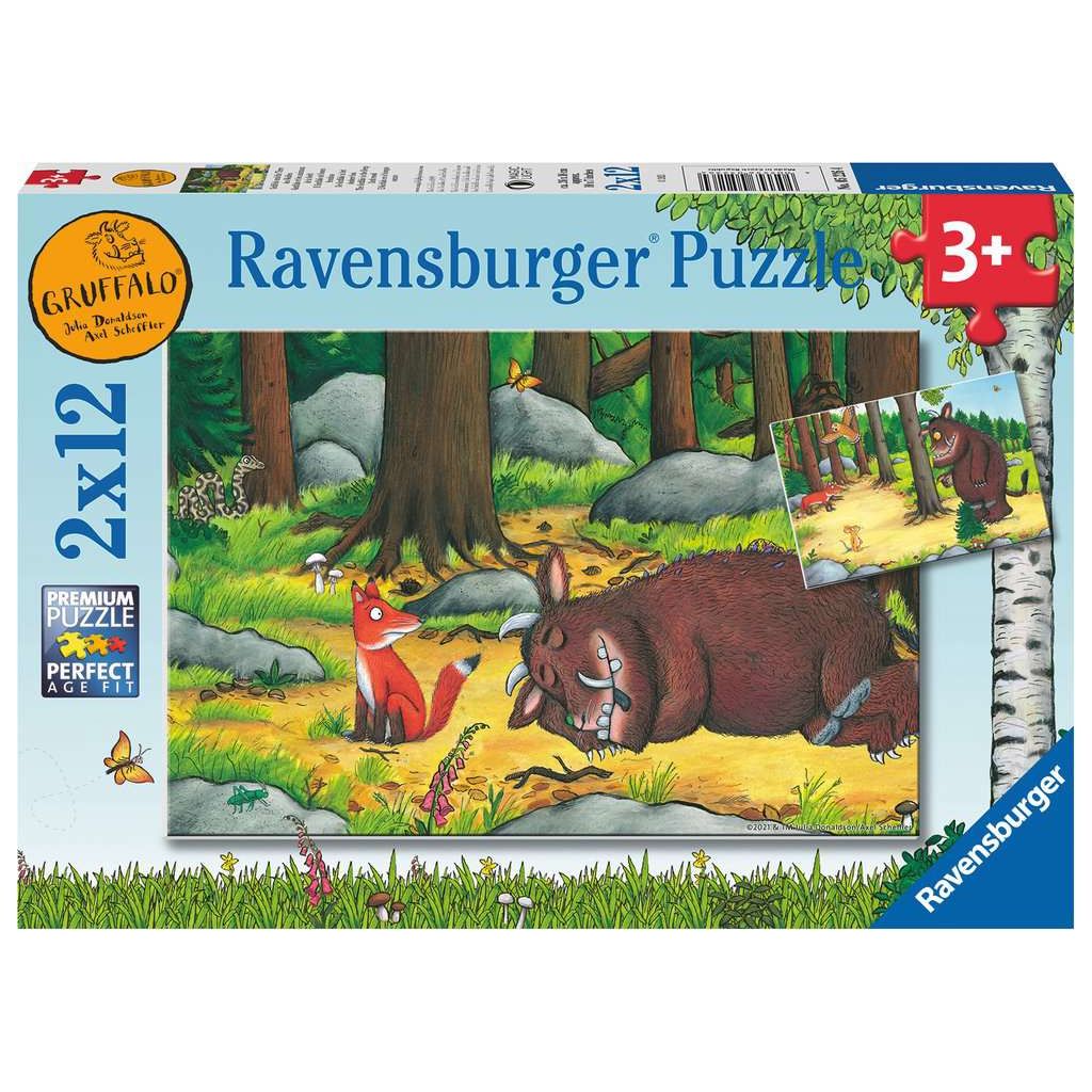 Ravensburger | Grüffelo und die Tiere des Waldes | Kinderpuzzle | 2x12 Teile