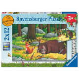 Ravensburger | Grüffelo und die Tiere des Waldes | Kinderpuzzle | 2x12 Teile