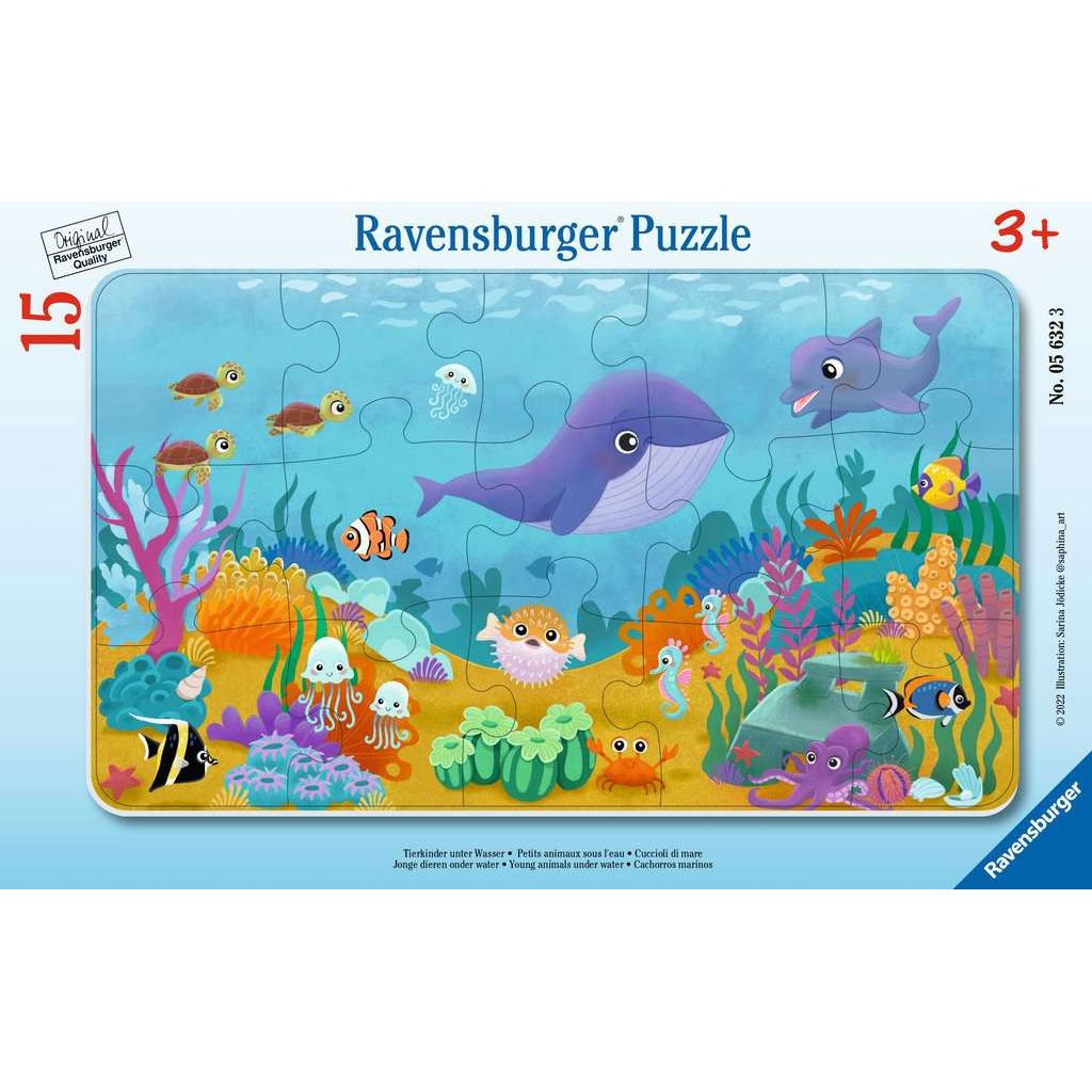 Ravensburger | Tierkinder unter Wasser | Kinderpuzzle | 15 Teile