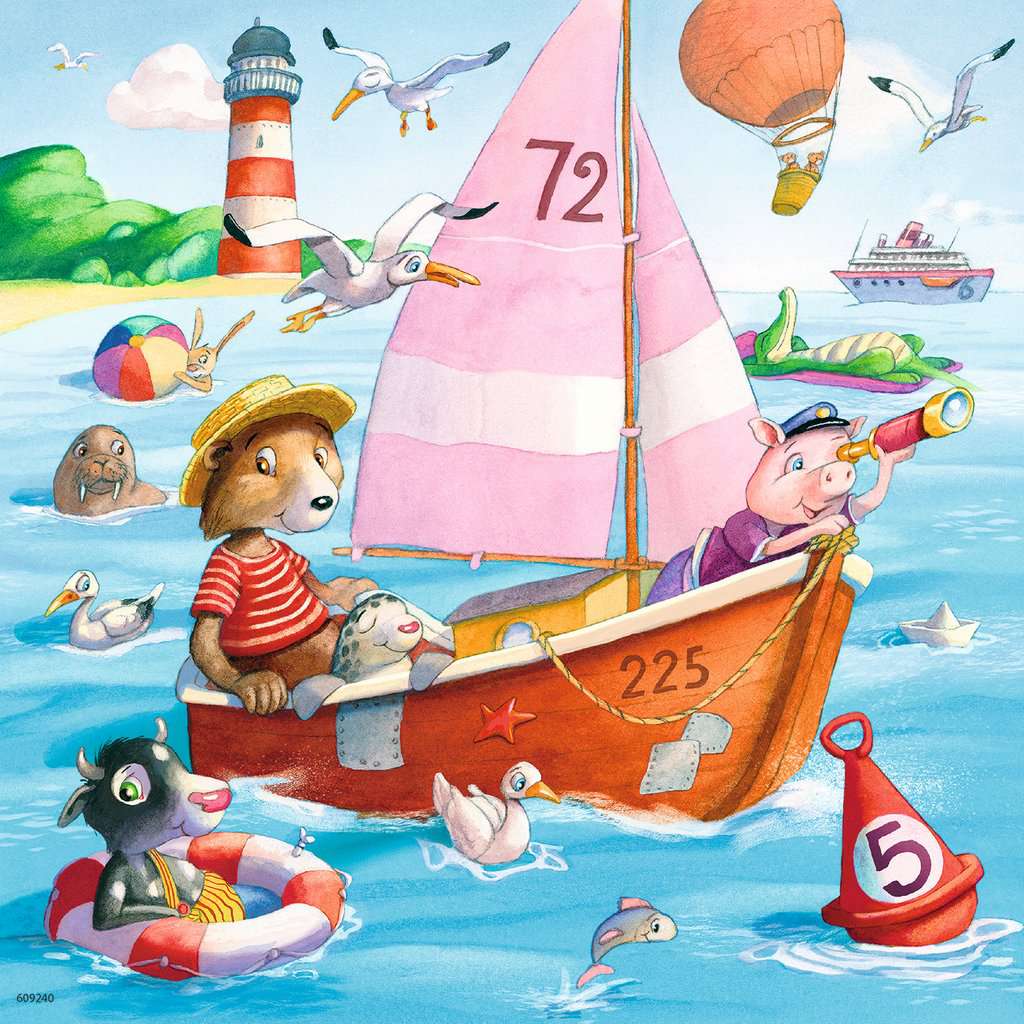 Ravensburger | Auf dem Wasser | Kinderpuzzle | 3x49 Teile