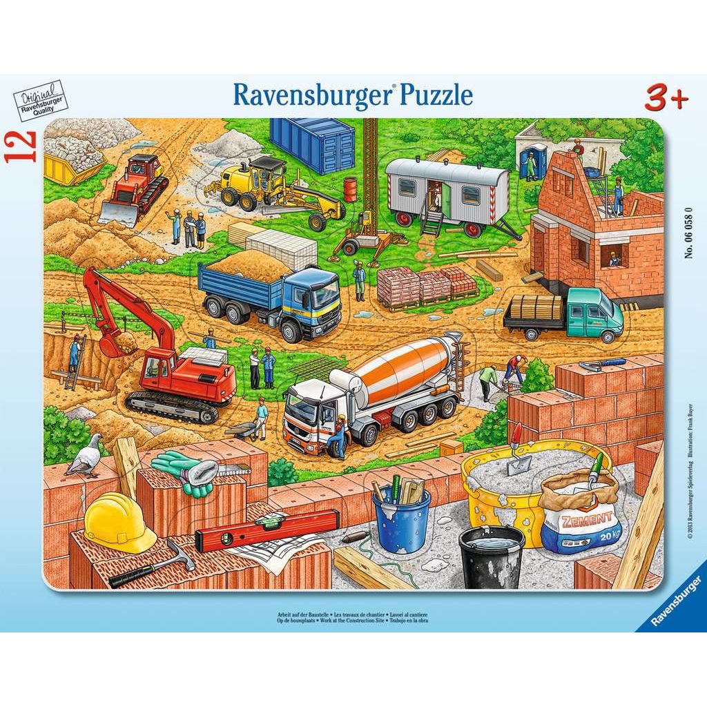 Ravensburger | Arbeit auf der Baustelle | Kinderpuzzle | 12 Teile