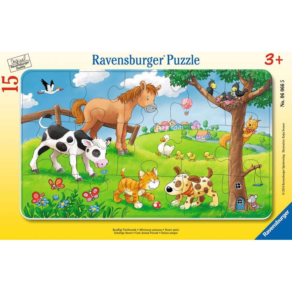 Ravensburger | Knuffige Tierfreunde | Kinderpuzzle | 15 Teile