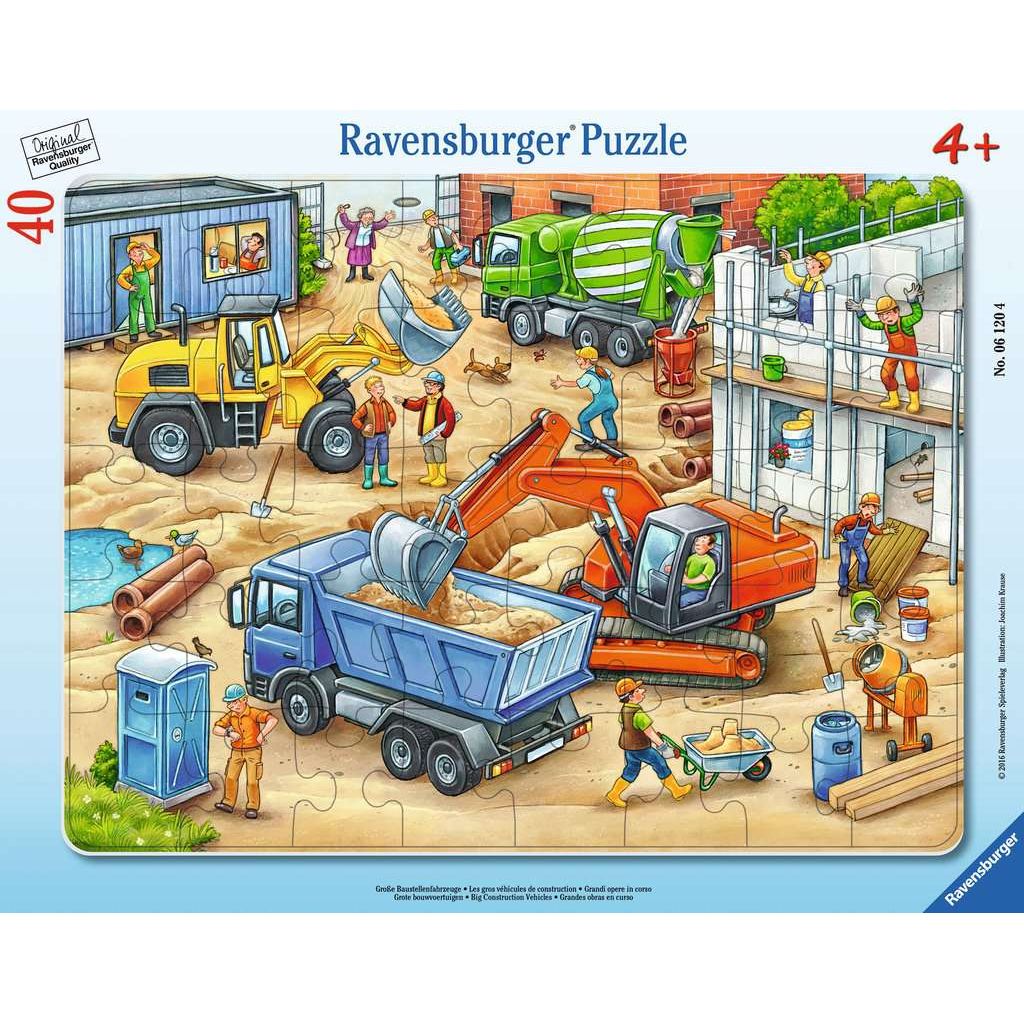 Ravensburger | Große Baustellenfahrzeuge | Kinderpuzzle | 40 Teile