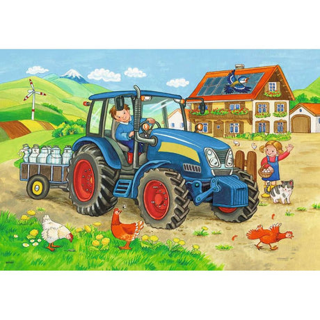 Ravensburger | Baustelle und Bauernhof | Kinderpuzzle | 2x12 Teile
