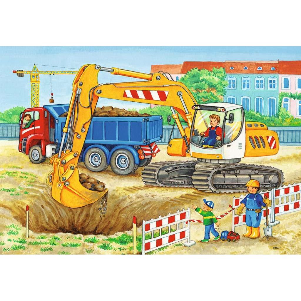Ravensburger | Baustelle und Bauernhof | Kinderpuzzle | 2x12 Teile
