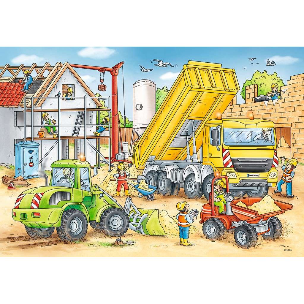 Ravensburger | Viel zu tun auf der Baustelle | Kinderpuzzle | 2x24 Teile