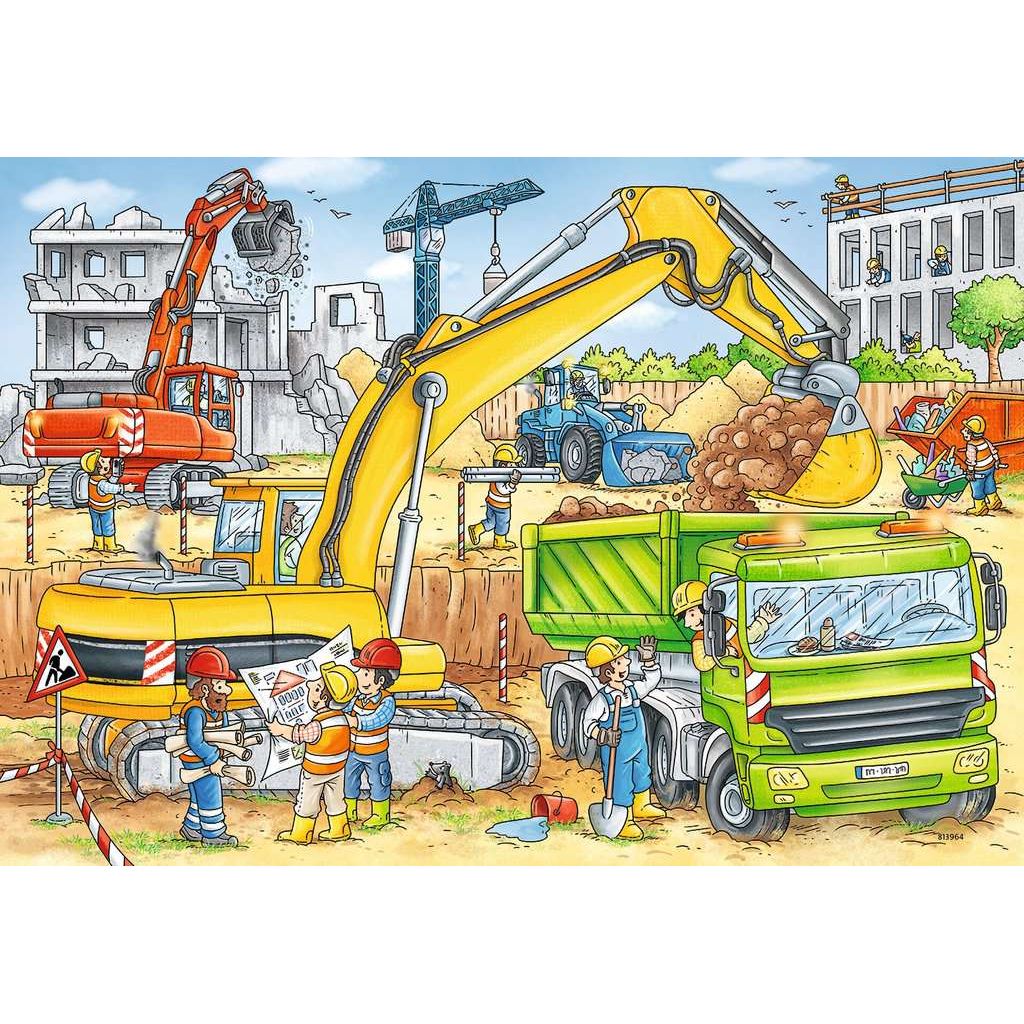 Ravensburger | Viel zu tun auf der Baustelle | Kinderpuzzle | 2x24 Teile