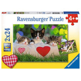Ravensburger | Verschlafene Kätzchen | Kinderpuzzle | 2x24 Teile