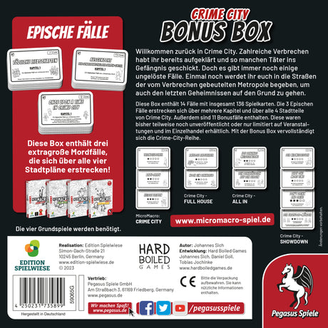 Pegasus Spiele | MicroMacro: Crime City - Bonus Box (Edition Spielwiese)