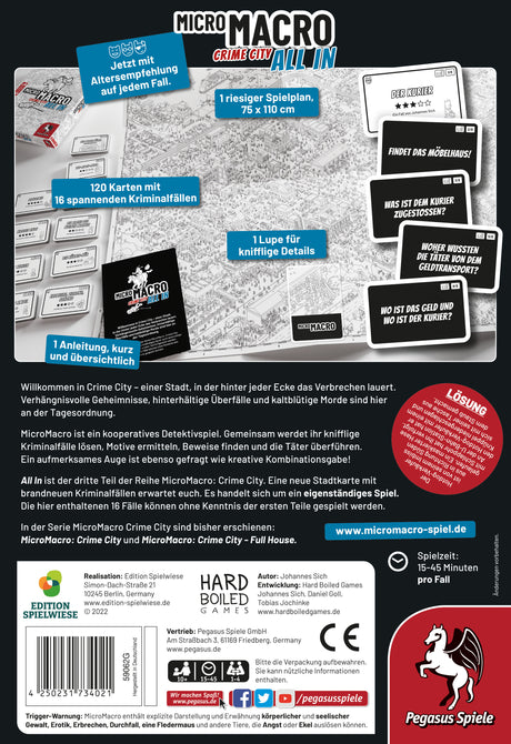 Pegasus Spiele | MicroMacro: Crime City 3 – All In (Edition Spielwiese)