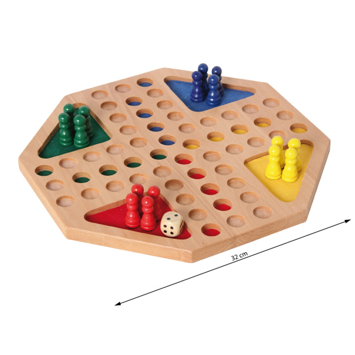 Spiel | Ludo | Holz, achteckig