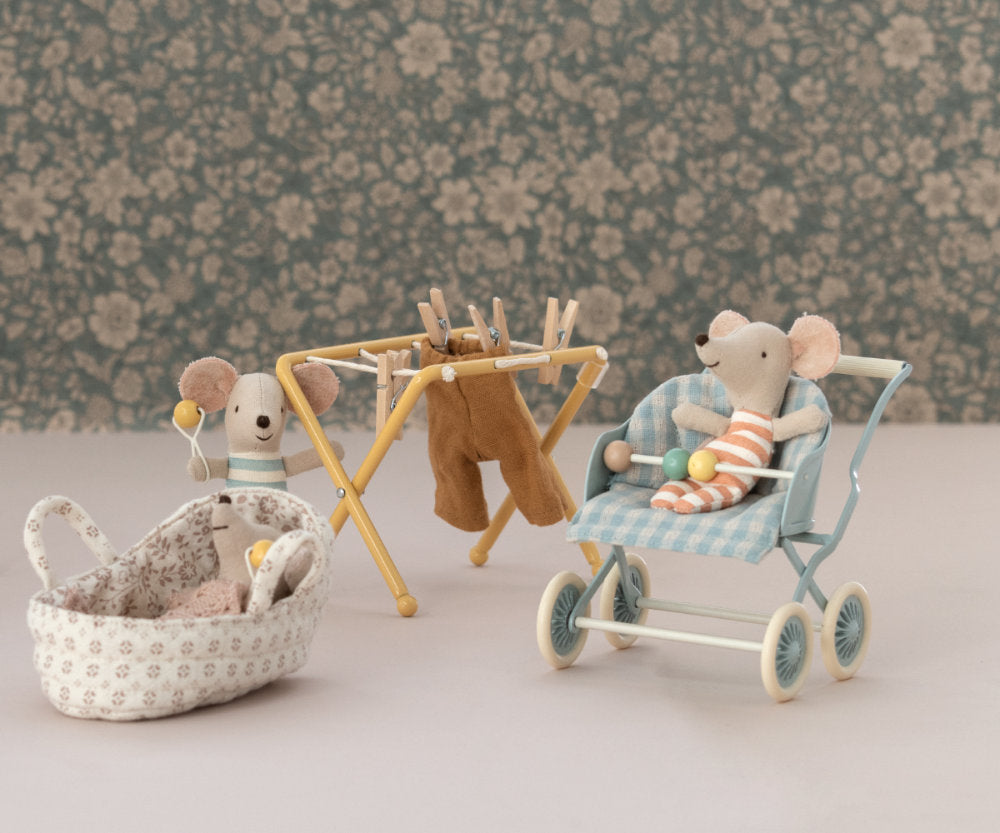 Maileg | Kinderwagen, Babymäuse - Minze