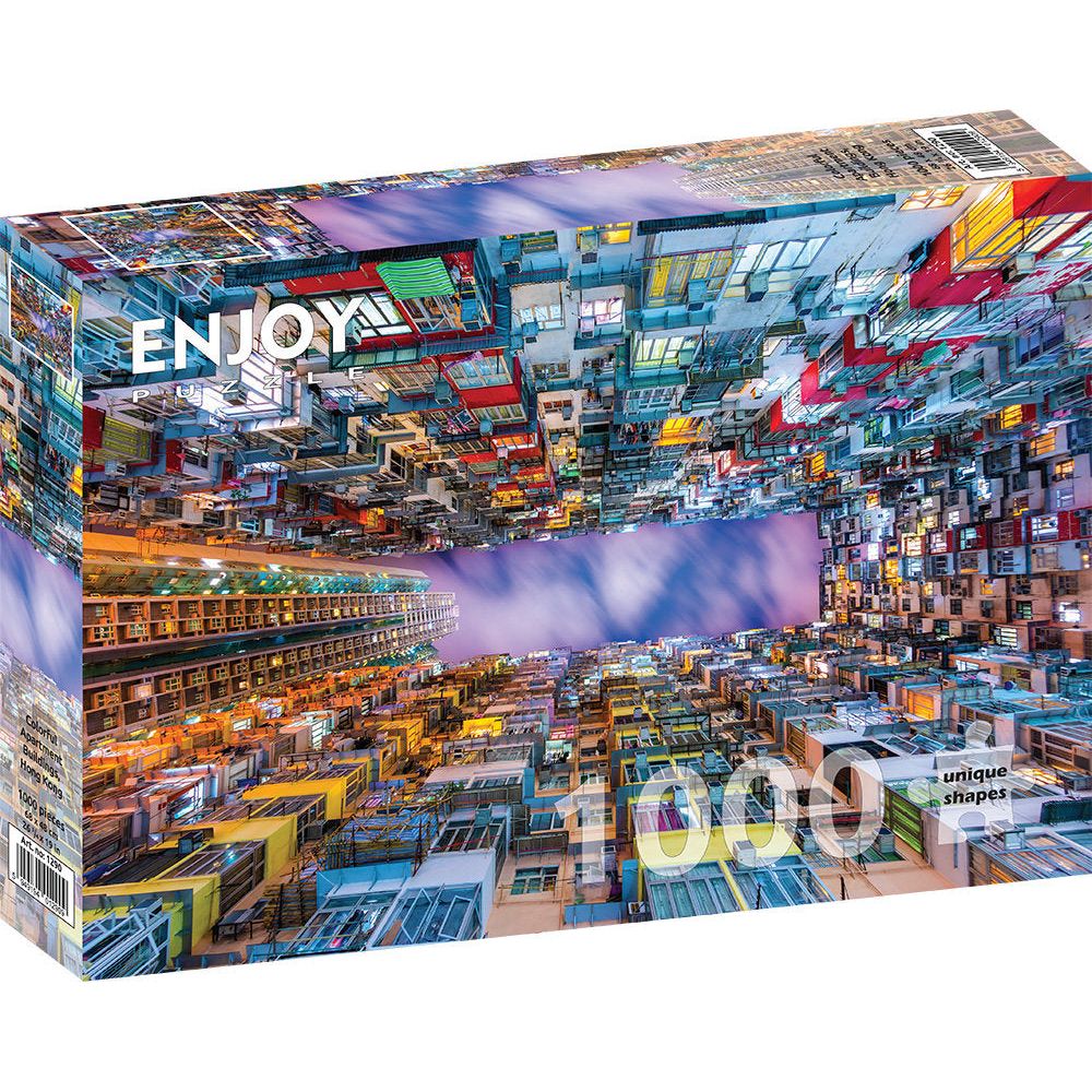ENJOY Puzzle | 1000 Teile | Buntes Wohnhaus, Hongkong