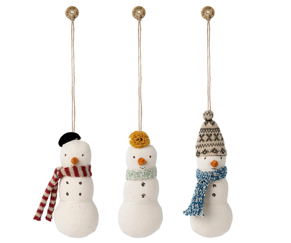 Maileg | Schneemannornament, 3 verschiedene