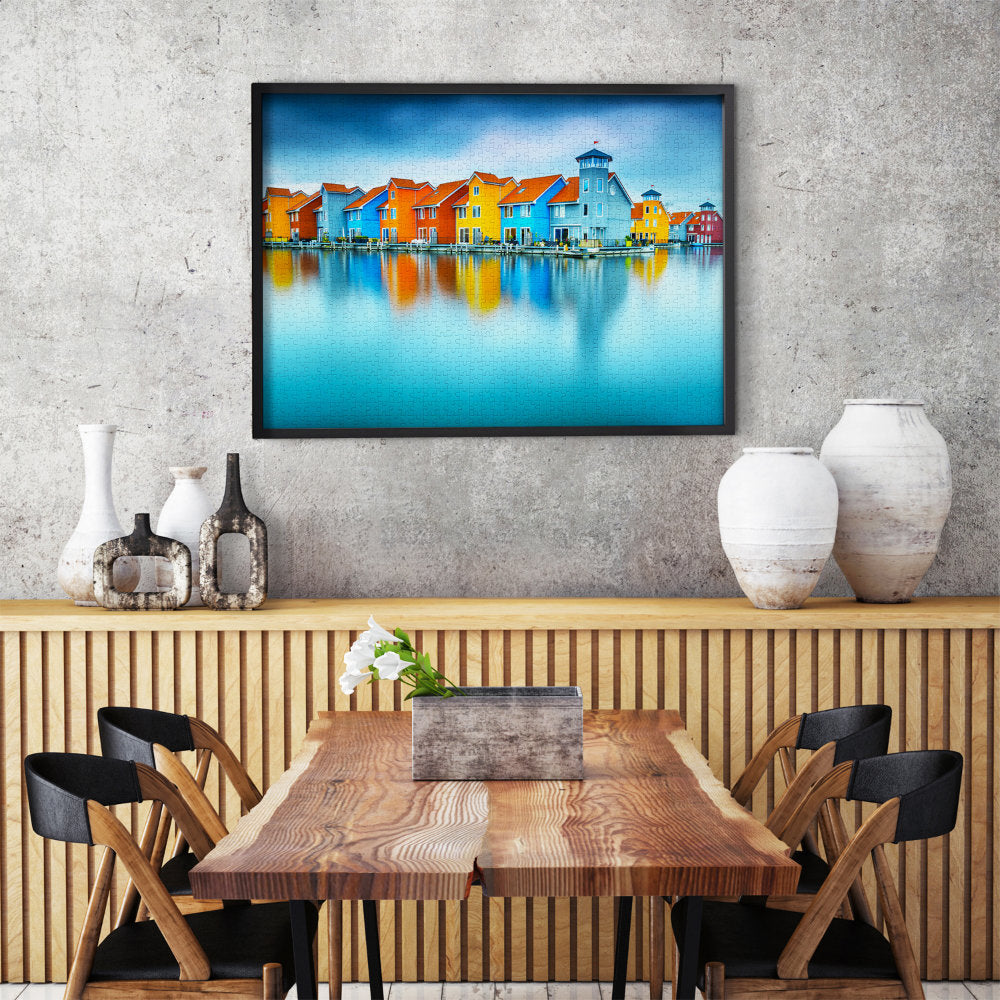 ENJOY Puzzle | 1000 Teile | Häuser auf dem Wasser, Groningen, Niederlande
