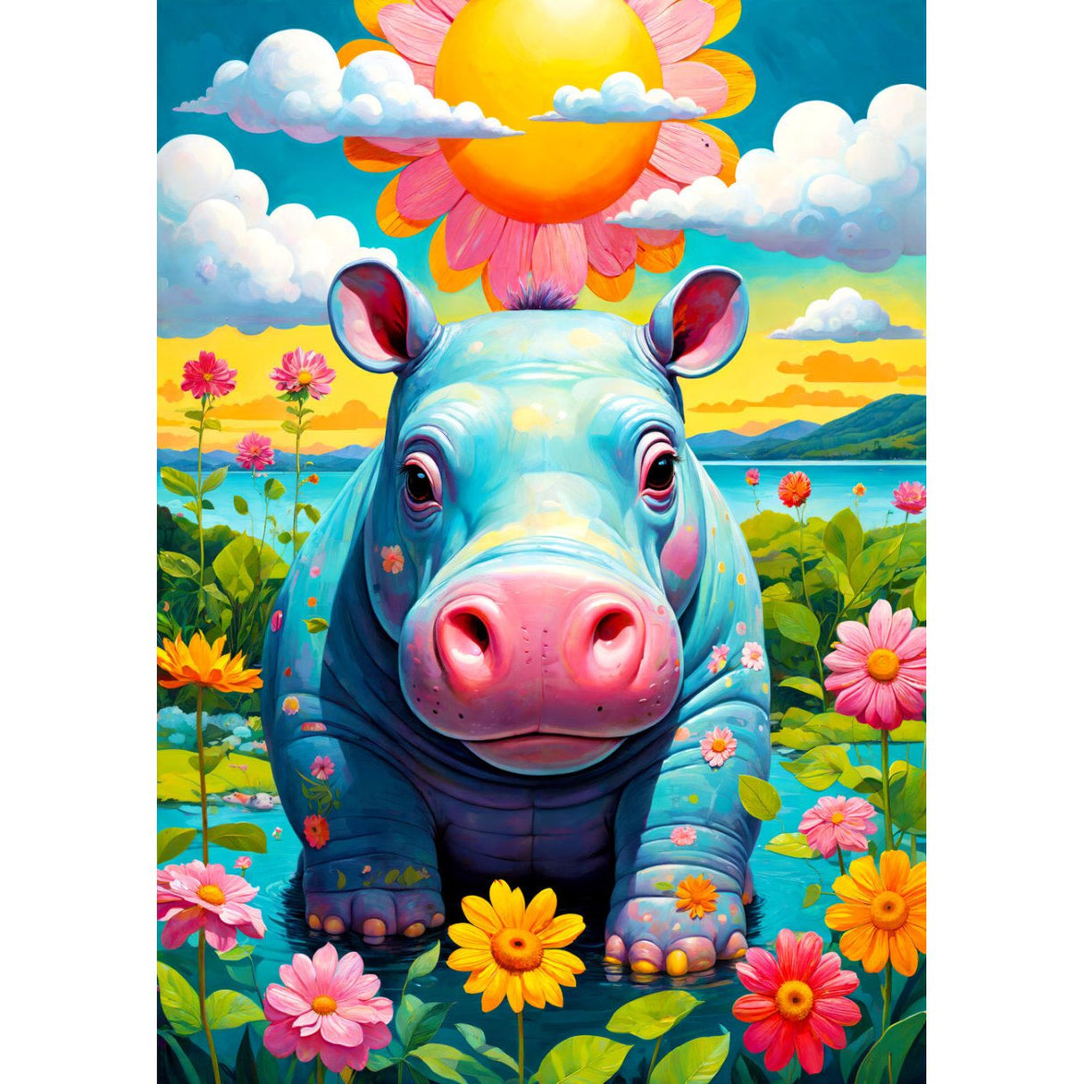 ENJOY Puzzle | 1000 Teile | Sonniges Nilpferd