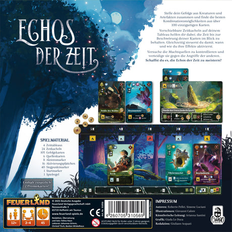Echos der Zeit Brettspiel mit Karten, Spielfiguren und Spielboard