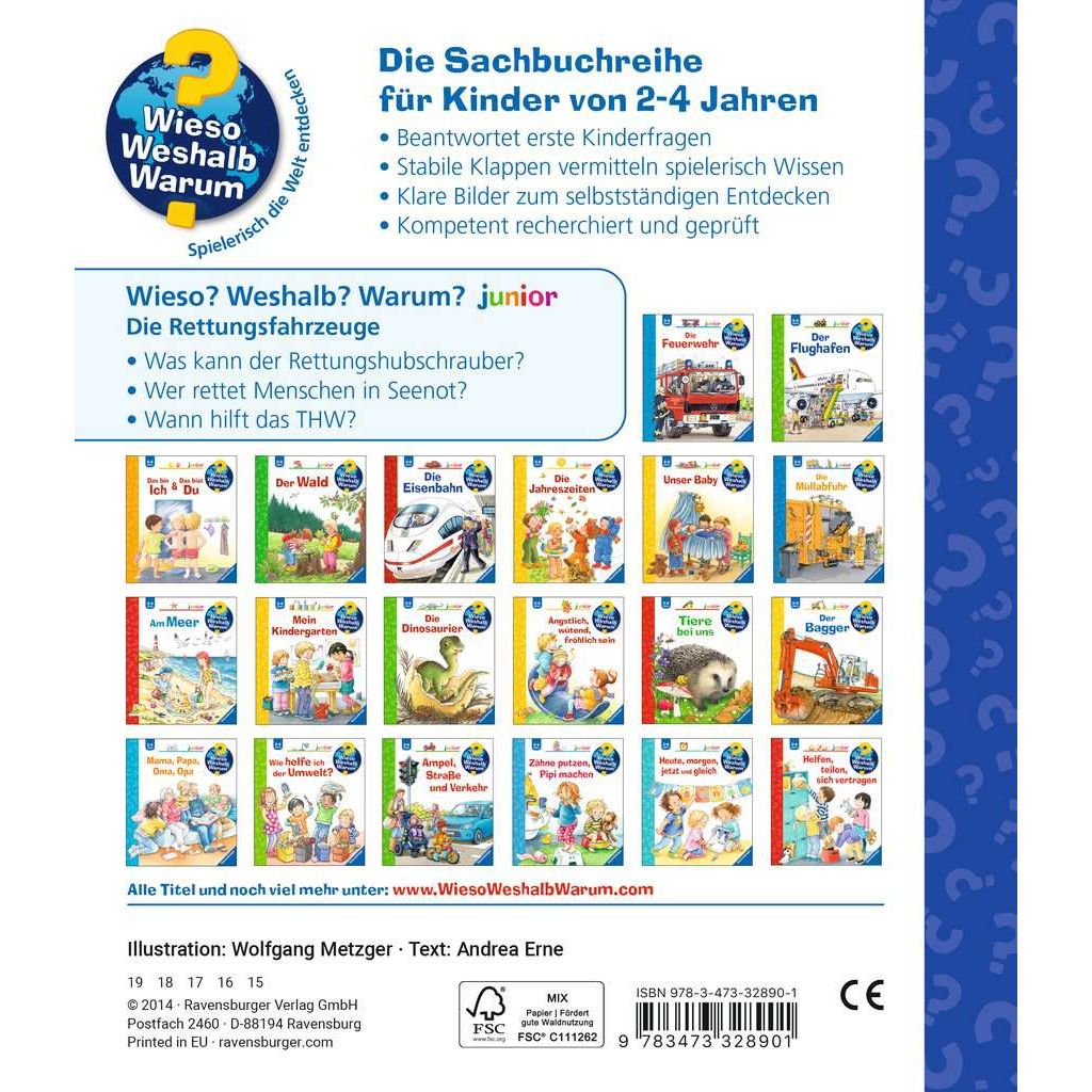 Ravensburger | Wieso? Weshalb? Warum? junior, Band 23: Die Rettungsfahrzeuge