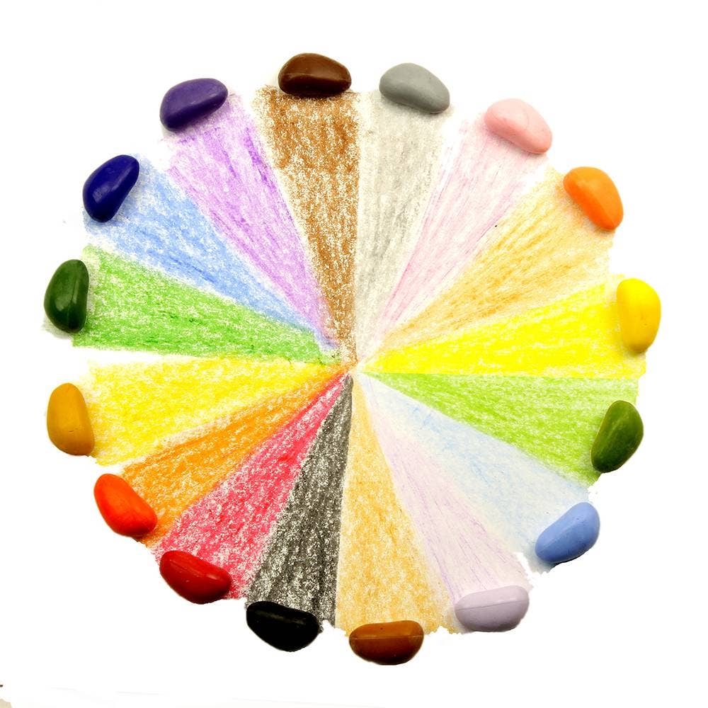 Crayon Rocks EU - 16 Buntstifte in ecrufarbener Baumwolltasche