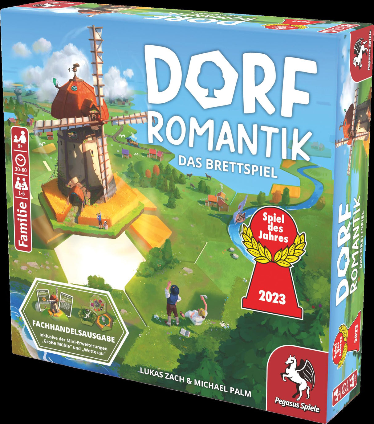 Pegasus Spiele | Dorfromantik *Fachhandels-exklusiv* inkl. Mini-Erweiterungen Mühle+Wetterau